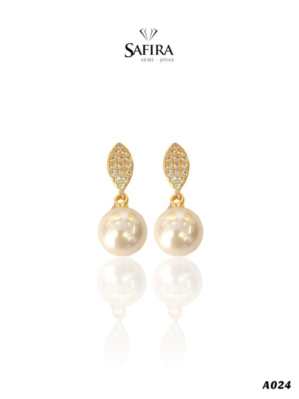 Brinco Perola Zirconia