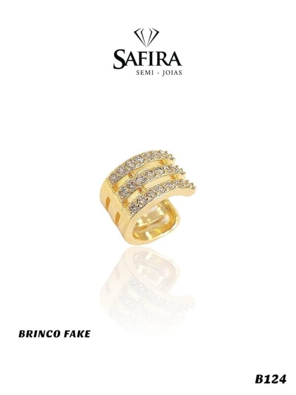 Brinco Piercing 3 Fios Zirconia