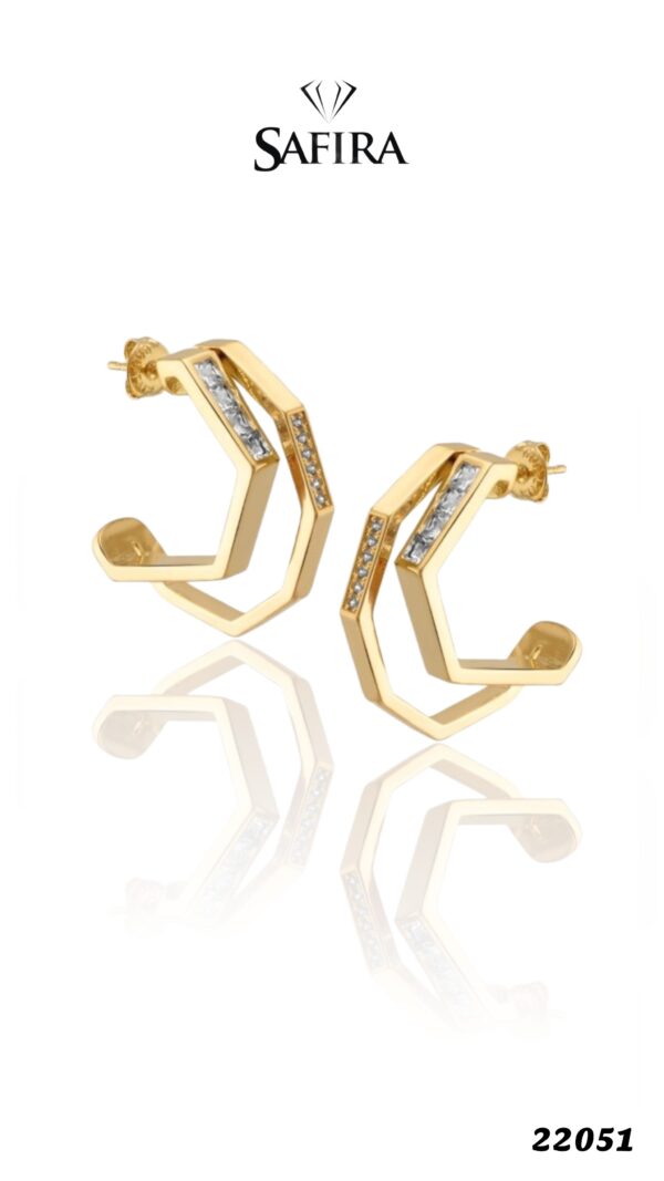 Argola Hexagonal com Zirconia