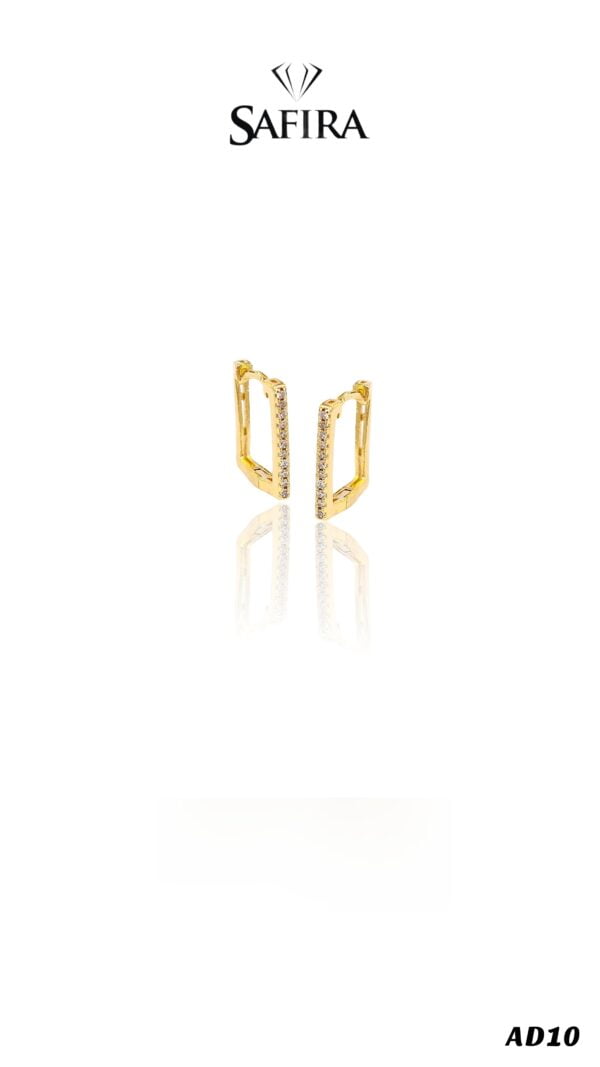 Argola Quadrada Cravejada P