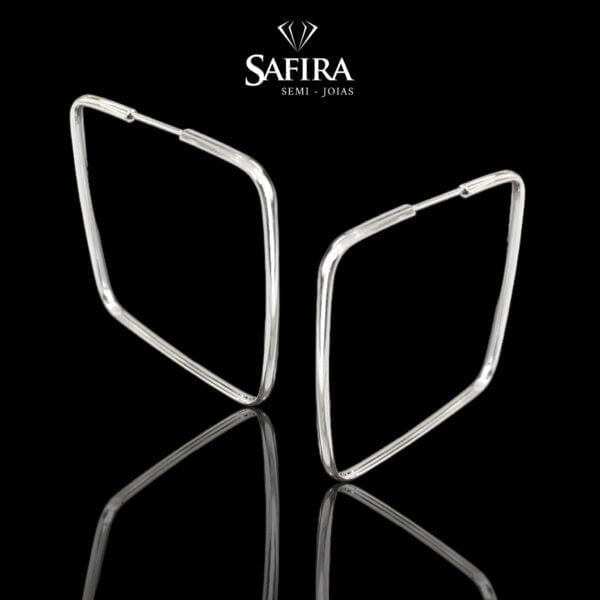 Argola Quadrada G Prata