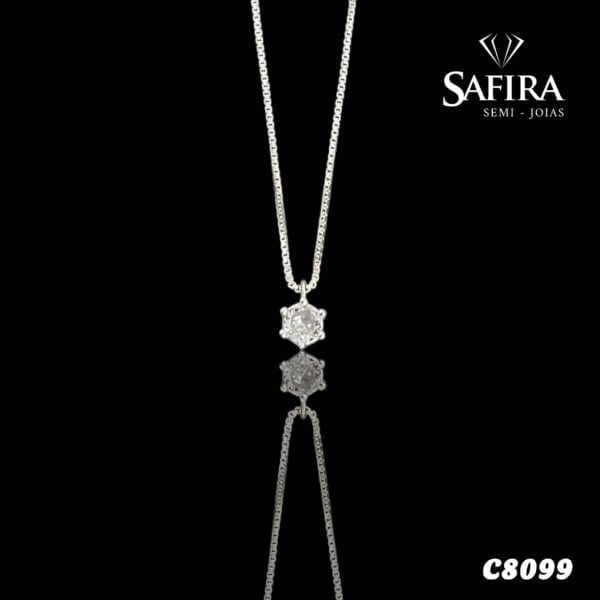Gargantilha Ponto de Luz 6 Garras Prata