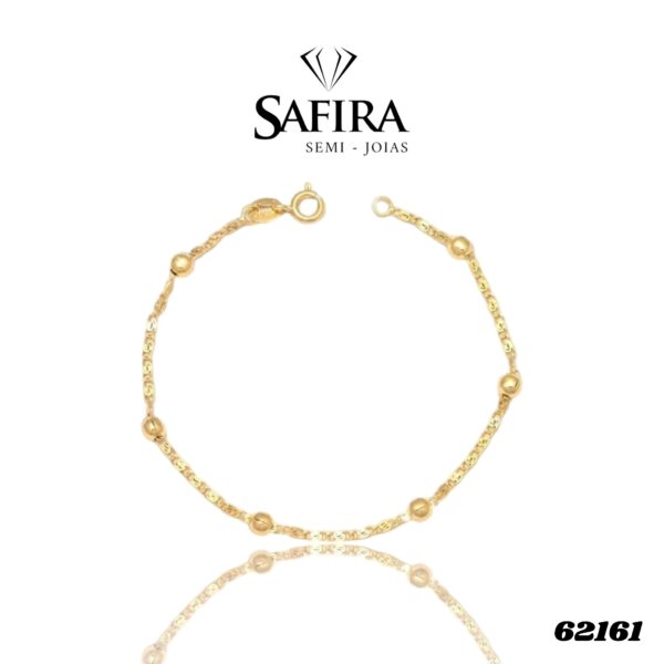 Pulseira Bolinhas e Corrente Batida
