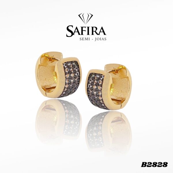 Argola Grossa Boleada com Zirconia