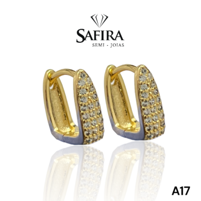 Argola Fina Delicada Cravejada M